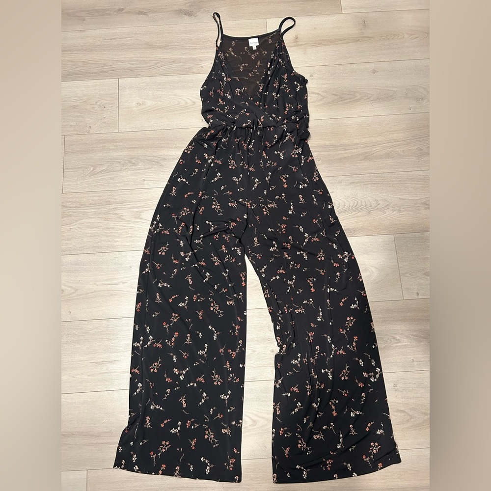 Kaileigh Black Floral Jumpsuit, Women’s Size M